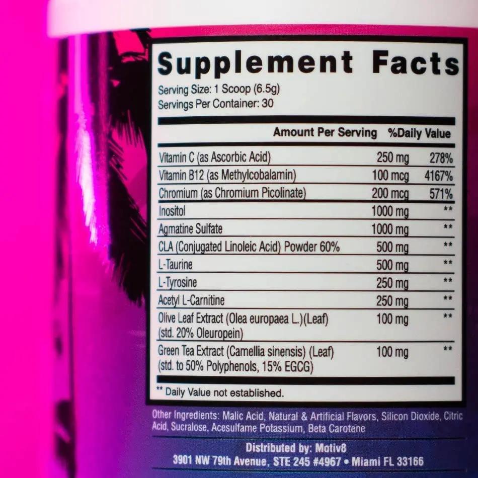 Motiv-8 Non Stim Pre-Workout, Boost Energy and Focus, Improve Workouts, Enhances Mood, Increases Pump, No Crash, No Jitters (30 Servings, Strawberry Kiwi)