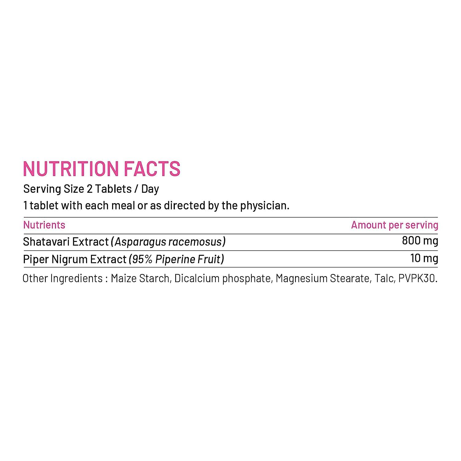 Sheltr Organic Shatavari Biopiperine | Women Health | Lactation Support Immunity Booster Menopause Sheltr