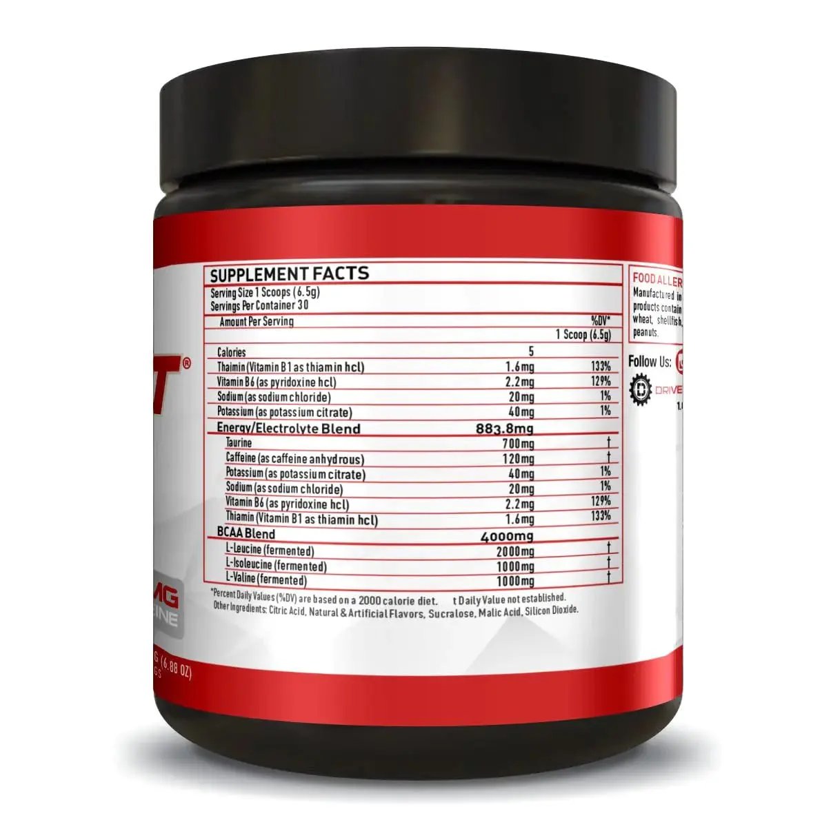 Driven Nutrition DYSRUPT: BCAA + Caffeine with Electrolytes: Sugar & Gluten Free Supplement- Improve Recovery, Burn More Fat, Increase Endurance, and Achieve Greater Focus