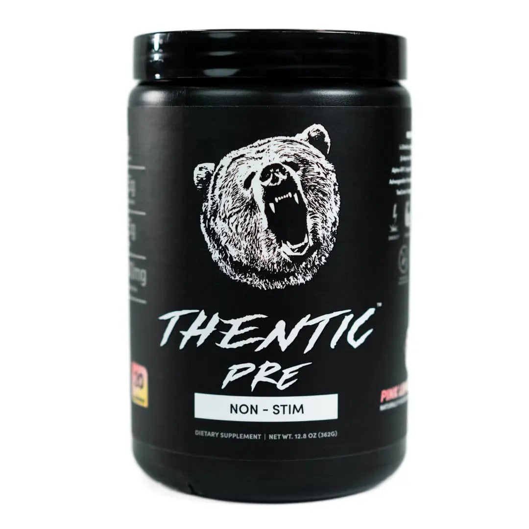 THENTIC Caffeine Free Pre Workout - Naturally Flavored & Sweetened Nootropic Non-Stim