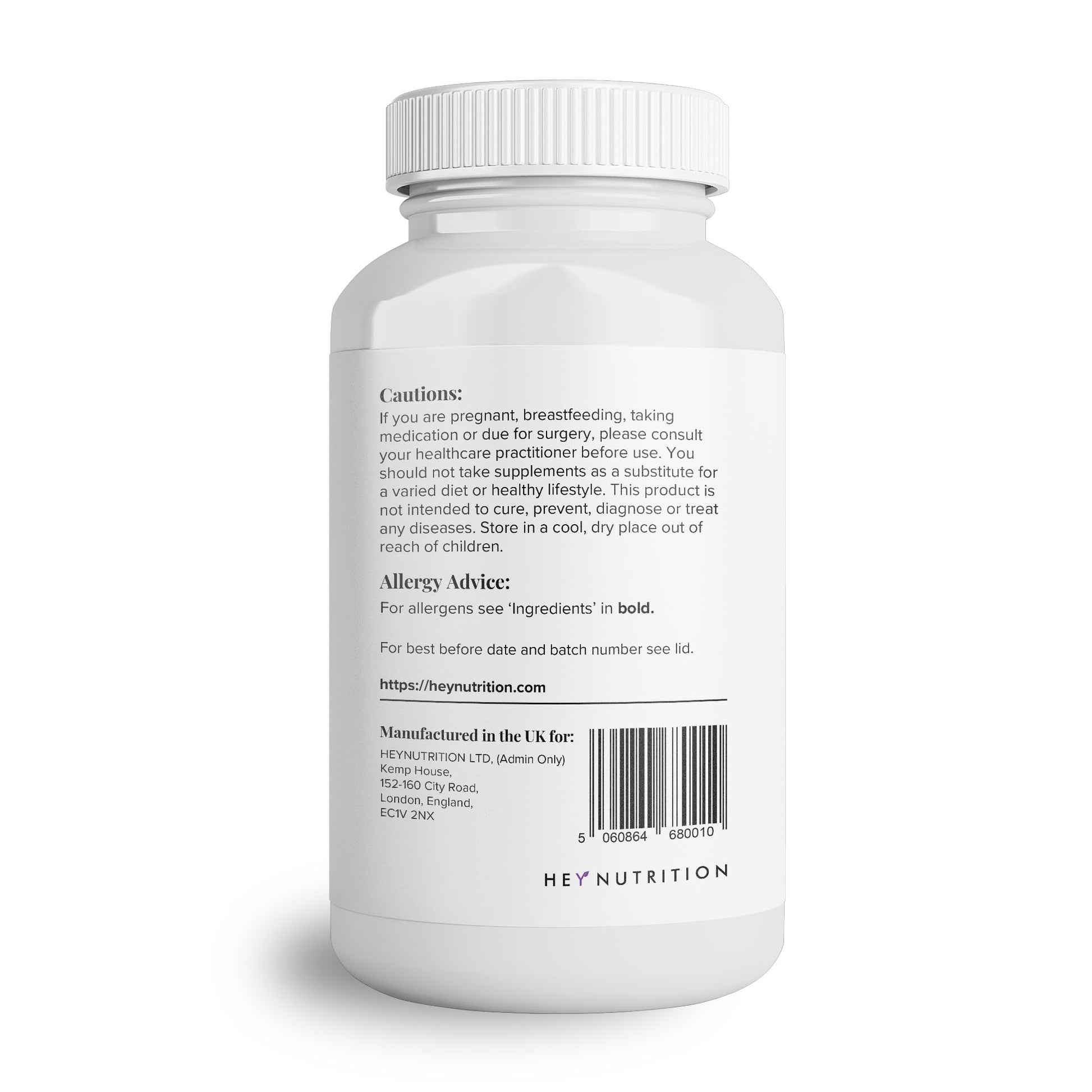 Hey Nutrition Collagen Complex Hyaluronic Acid & Sea Kelp Vitamin E, C, Biotin - Healthy Nails, Skin, Hair Joints Metabolism Hey Nutrition