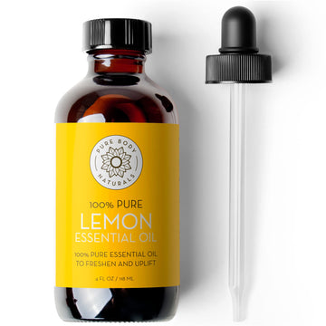 Lemon Essential Oil, 4 fl oz - 100% Pure & Undiluted Lemon Oil for Diffuser and DIY - Natural Deodorizer