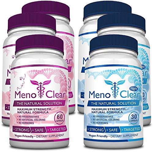 Menoclear Day + Night - Menopause Supplement Relieves Hot Flashes, Mood Swings