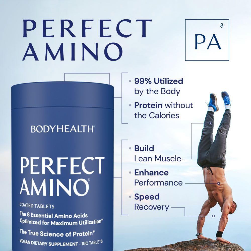 BodyHealth PerfectAmino (150 ct) Easy to Swallow Tablets, Essential Amino Acids Supplement BodyHealth