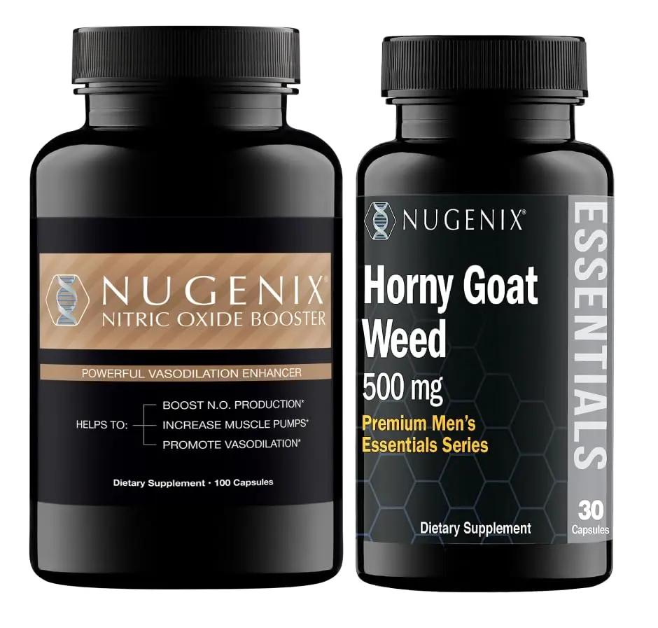 Nugenix Nitric Oxide Booster Horny Goat Weed Supplements Bundle