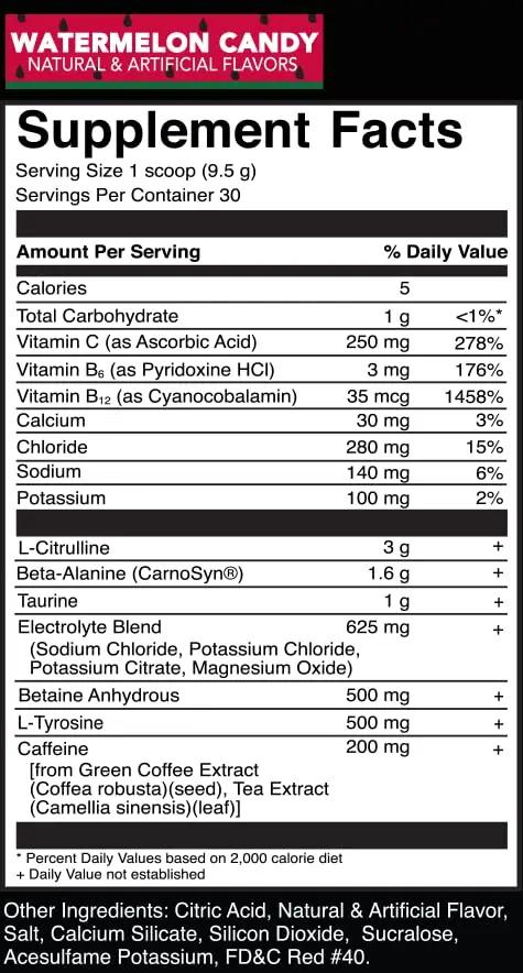 Rivalus Powder Burn - Watermelon Candy, 0.8 Pound - Intense Pre-Workout Energy, Zero Banned Substances, Made in USA.