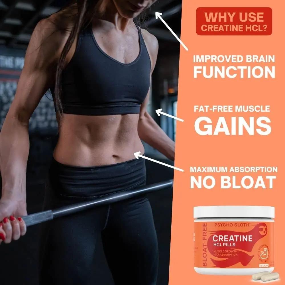 Pre Workout Pills and Creatine HCL Pills Bundle - Endless Energy, Muscle Growth, Endurance, Pump, No Crash, No Jitters, No Bloat | 30 Pre Workout servings, 75 Creatine HCL Servings for women and men