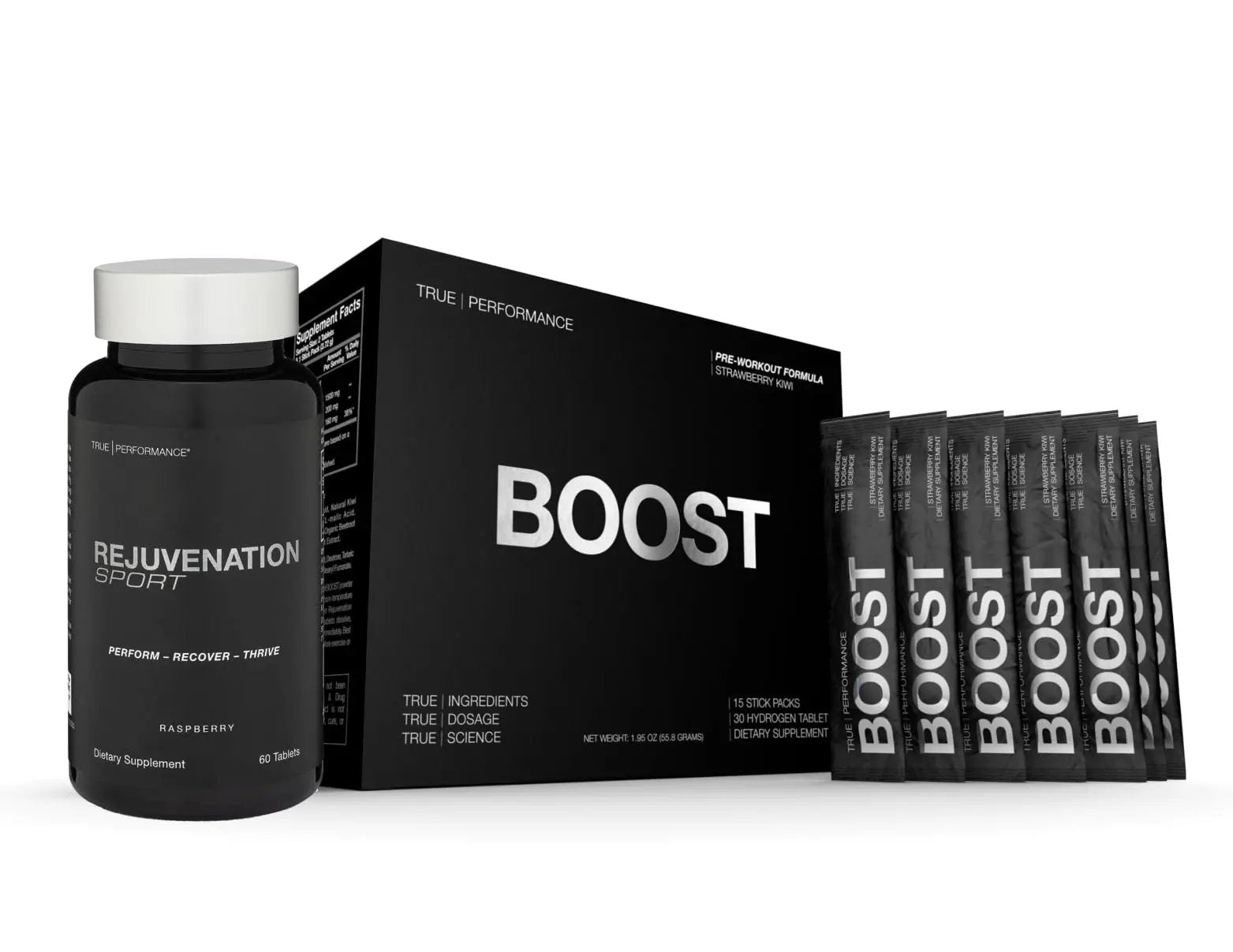 Pre Workout Mix & Nitric Oxide Booster, BOOST - Intense Performance, Energy, Endurance - Pre Workout Supplement with Caffeine, Hydrogen Tablets, Nitrosigine - 15 Servings