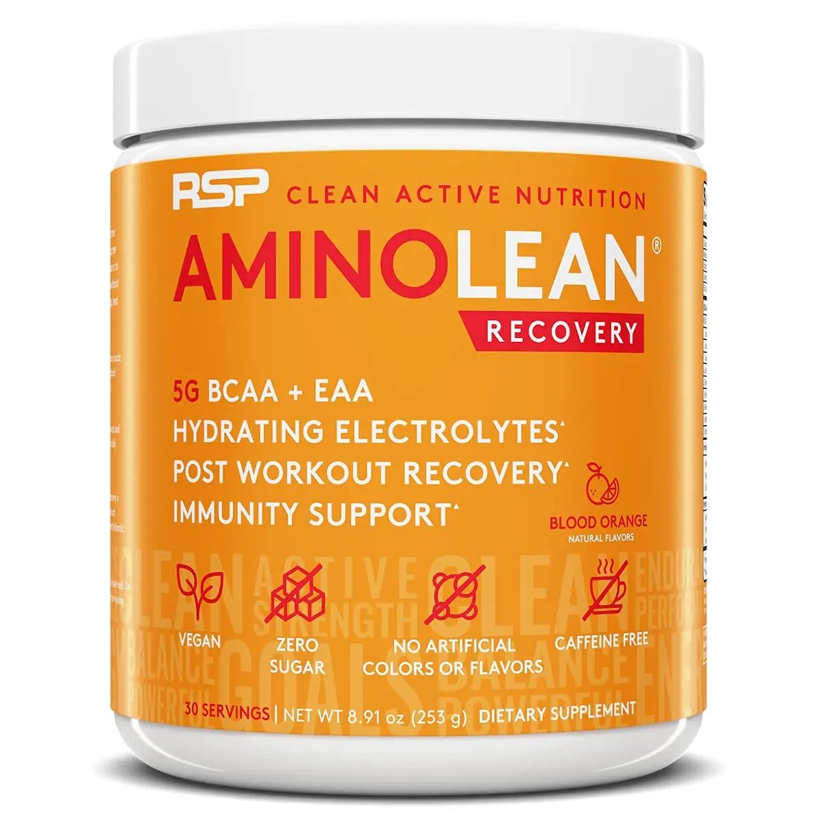 RSP NUTRITION AminoLean Pre Workout Energy (BlackBerry Pomegranate 30 Servings) with AminoLean Recovery Post Workout Boost (Blood Orange 30 Servings)