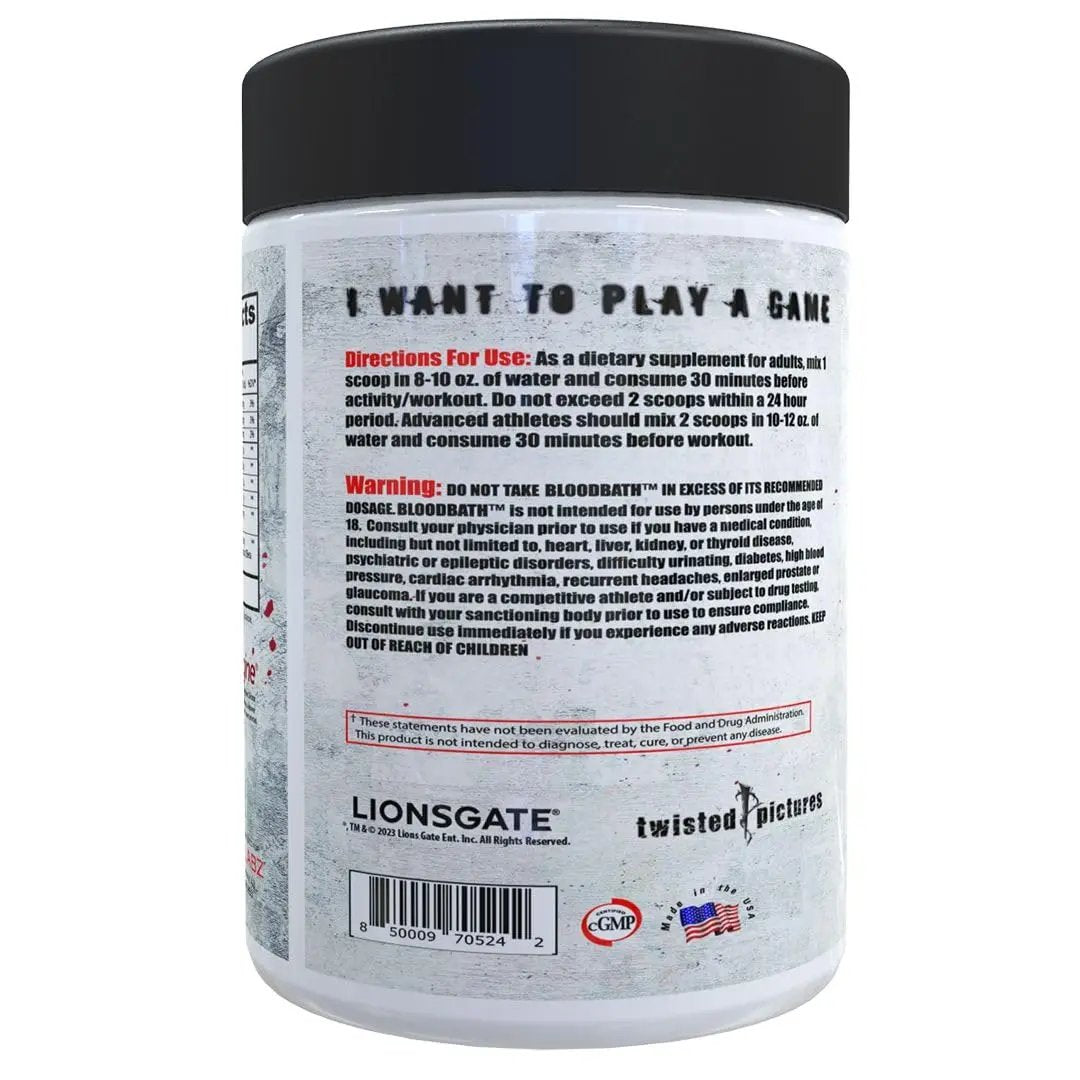 Insane Labz Saw® Bloodbath, Non-Stim Pump Pre Workout Powder with Nitrosigine®, OxyGold™, Agmatine Sulfate, L-Citrulline and Betainne Anhydrous, 40 Srvgs (Grape)