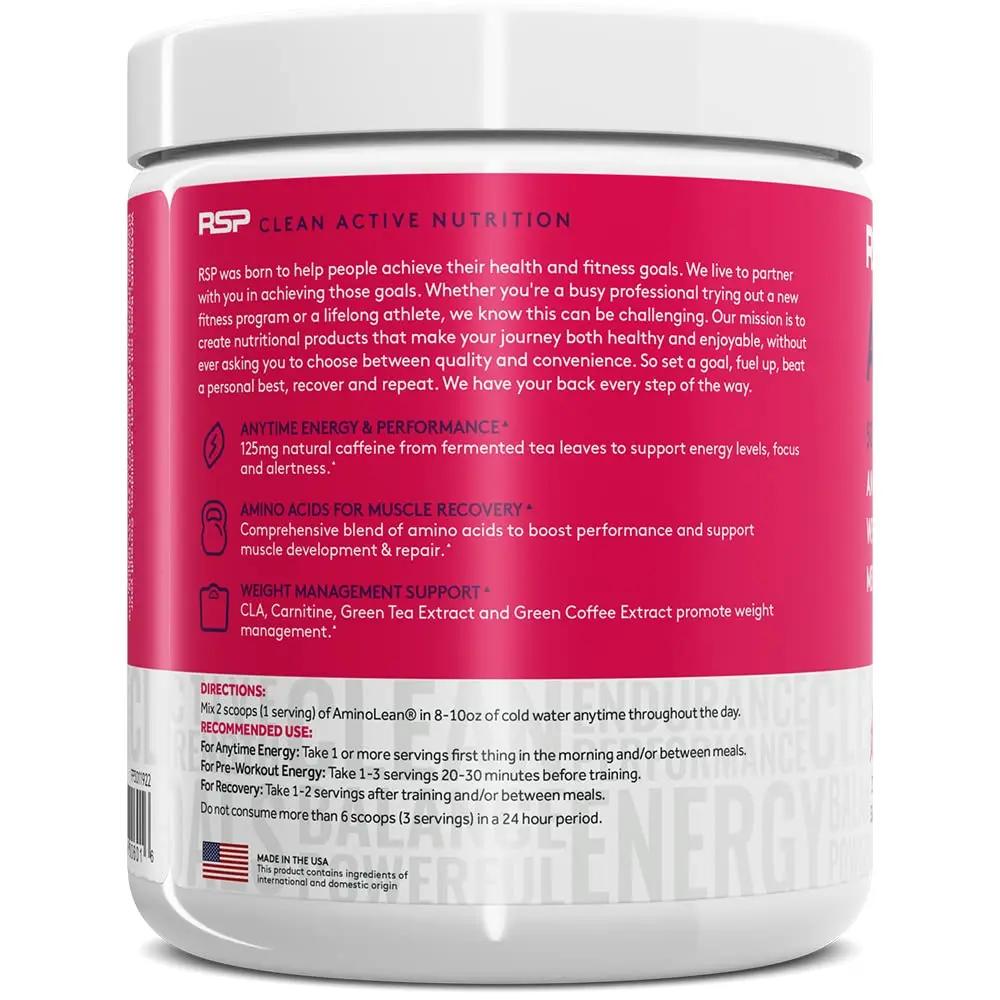RSP NUTRITION AminoLean Pre Workout Powder, Amino Energy & Weight Management with BCAA Amino Acids & Natural Caffeine, Preworkout Boost for Men & Women, 30 Serv (Pack of 2)