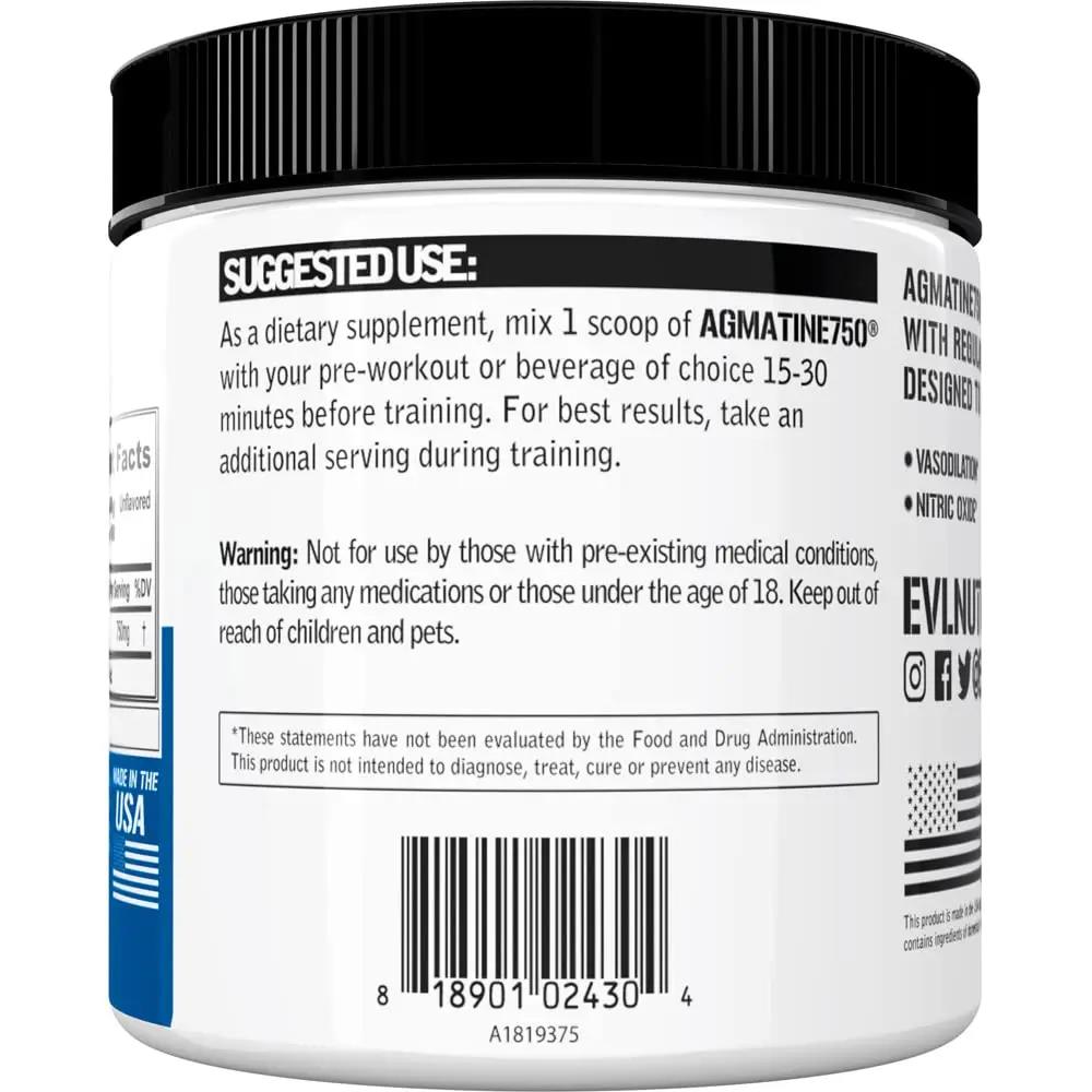 Evlution Agmatine Sulfate Nitric Oxide Powder Nutrition High Strength Agmatine Sulfate Evlution