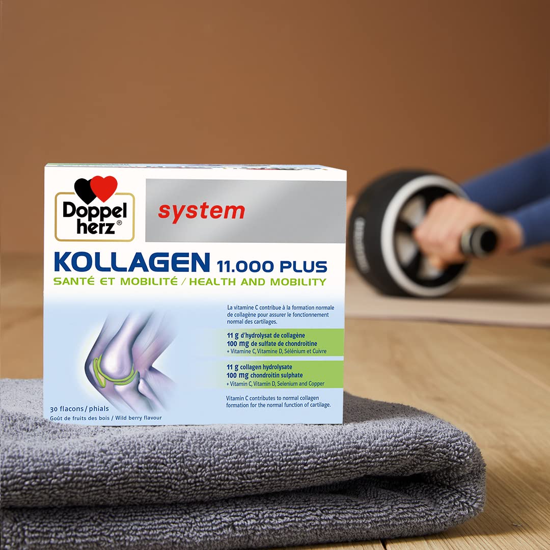 Doppelherz - Kollagen 11000 Plus - Collagen hydrolysate, chondroitin Sulphate, Vitamins C and D and Trace Elements Doppelherz