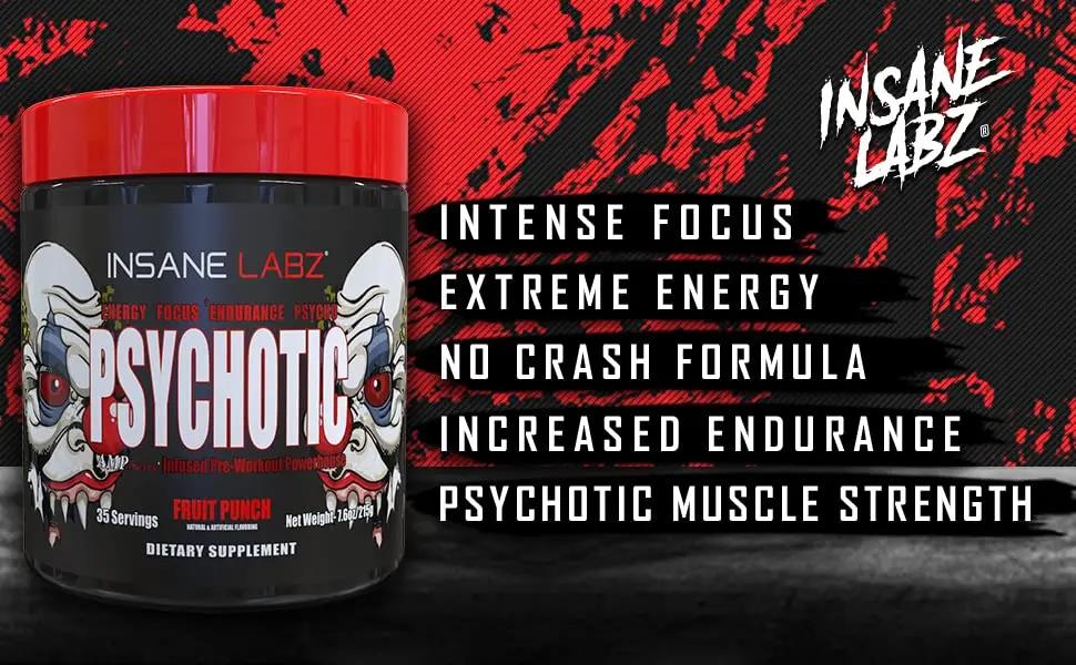 Psychotic, and Insane Veinz, Pre Workout Stack (Fruit Punch)