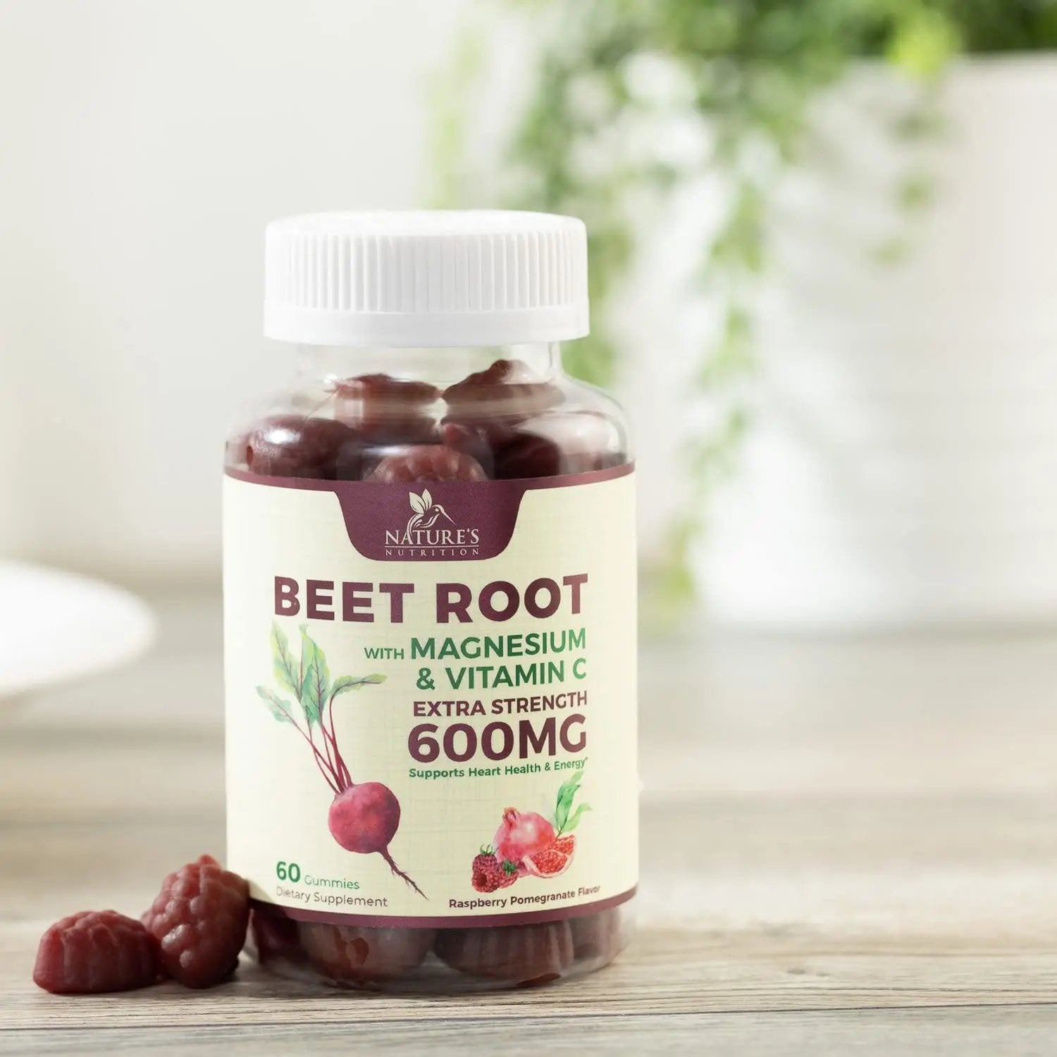 Nature's Nutrition Beet Gummies with Beetroot - Energy & Heart Health Support Nature's Nutrition