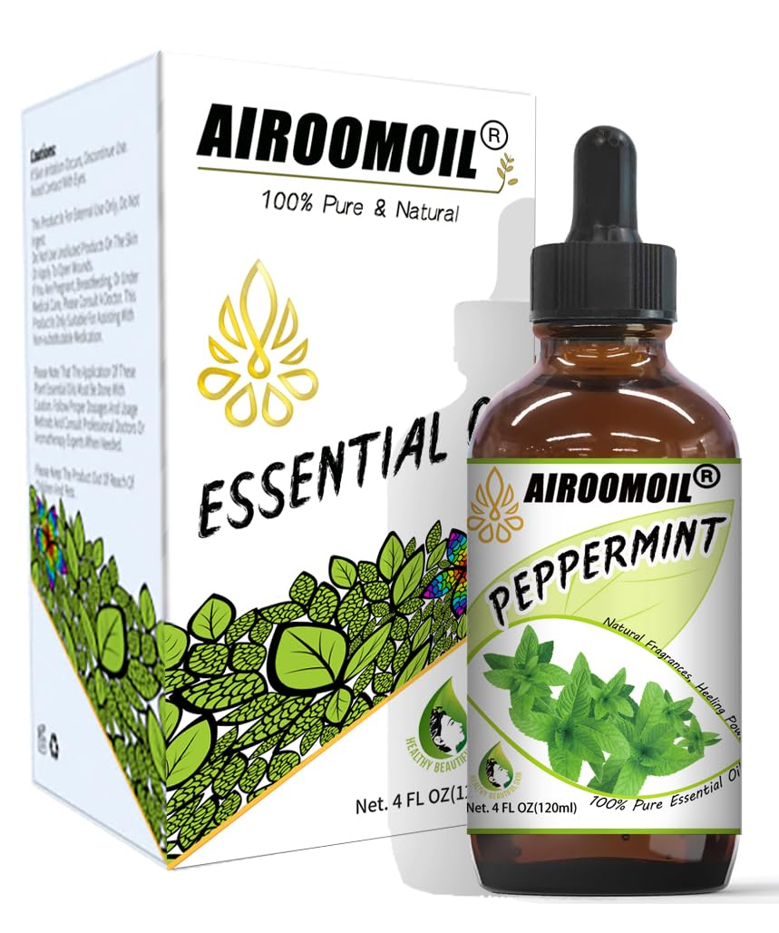 airoomoil Invigorating Peppermint Essential Oil for Showers Skin Use Shampoo Soap Ideal airoomoil