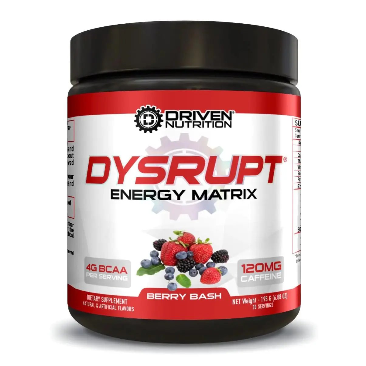 Driven Nutrition DYSRUPT: BCAA + Caffeine with Electrolytes: Sugar & Gluten Free Supplement
