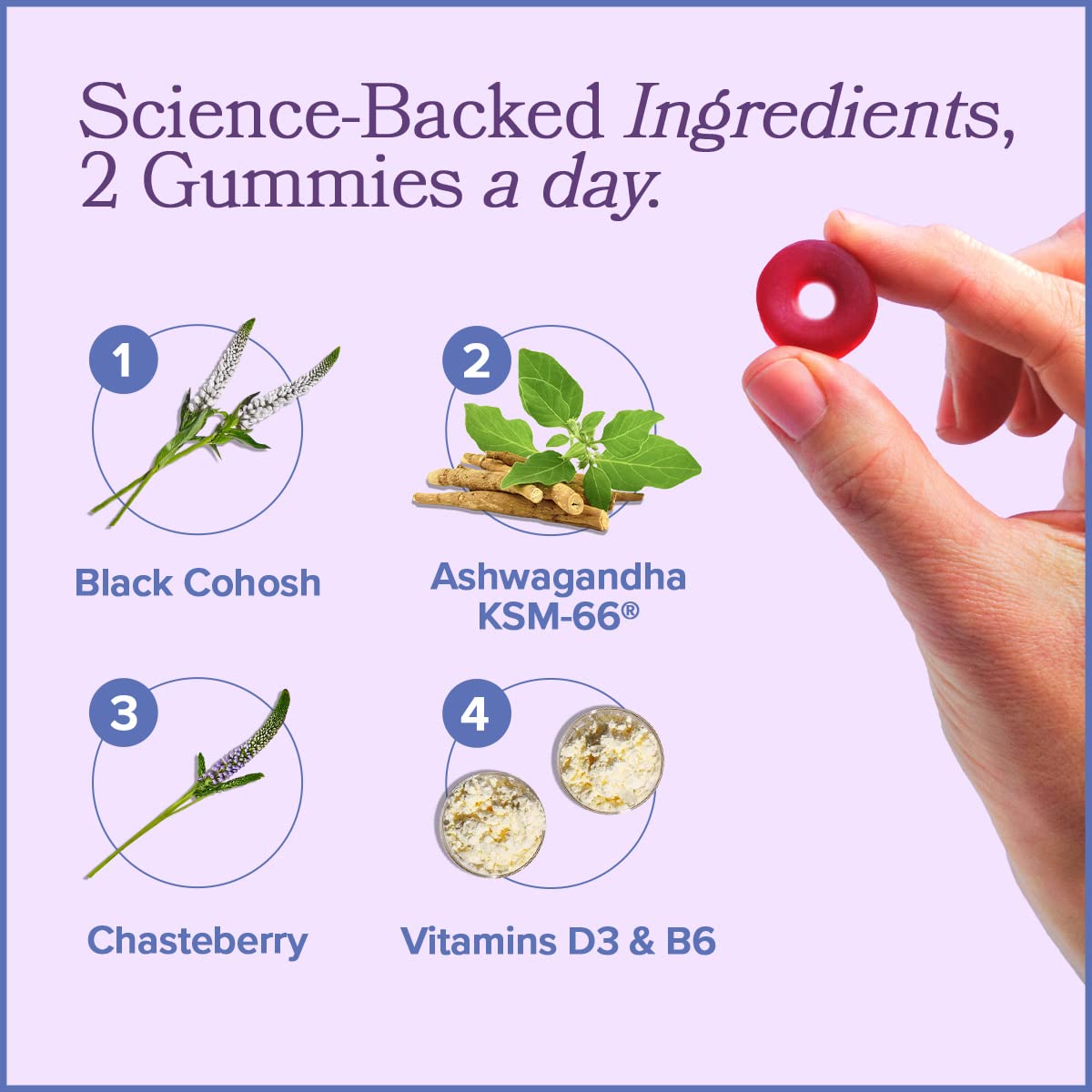 MENO Gummies for Menopause, 30 Servings (Pack of 2) - Hormone-Free Menopause O Positiv