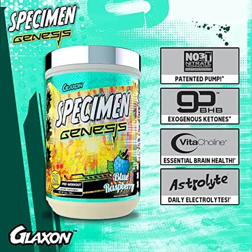 Specimen Full Spectrum High Stimulant Pre-Workout Powder | Supercharged Energy & Muscle Pumps + Focus & Hydration | Great Far-Out Flavors (Blue Raspberry V3)