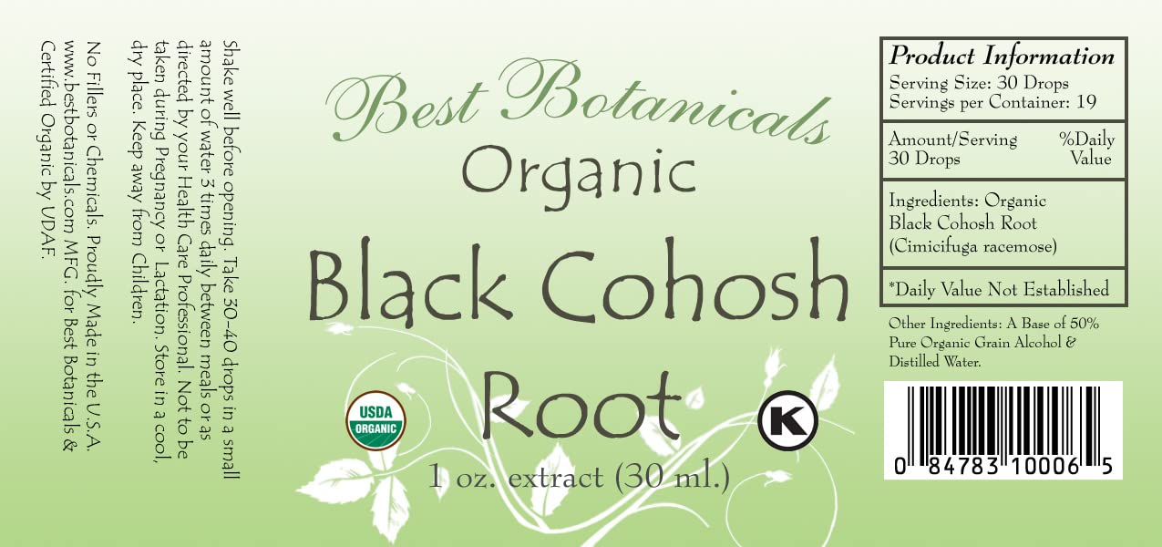 Best Botanicals Black Cohosh Root Extract 1 oz. Best Botanicals