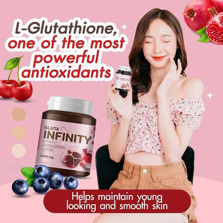 Gluta Infiniy 1000mg L-Glutathione Supplement Tripeptide Fish Collagen L-Glutamine Ascorbic Alizée Spa