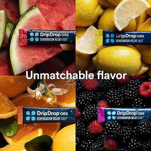 DripDrop Hydration - Electrolyte Powder Packets - Watermelon, Berry, Orange, Lemon DripDrop