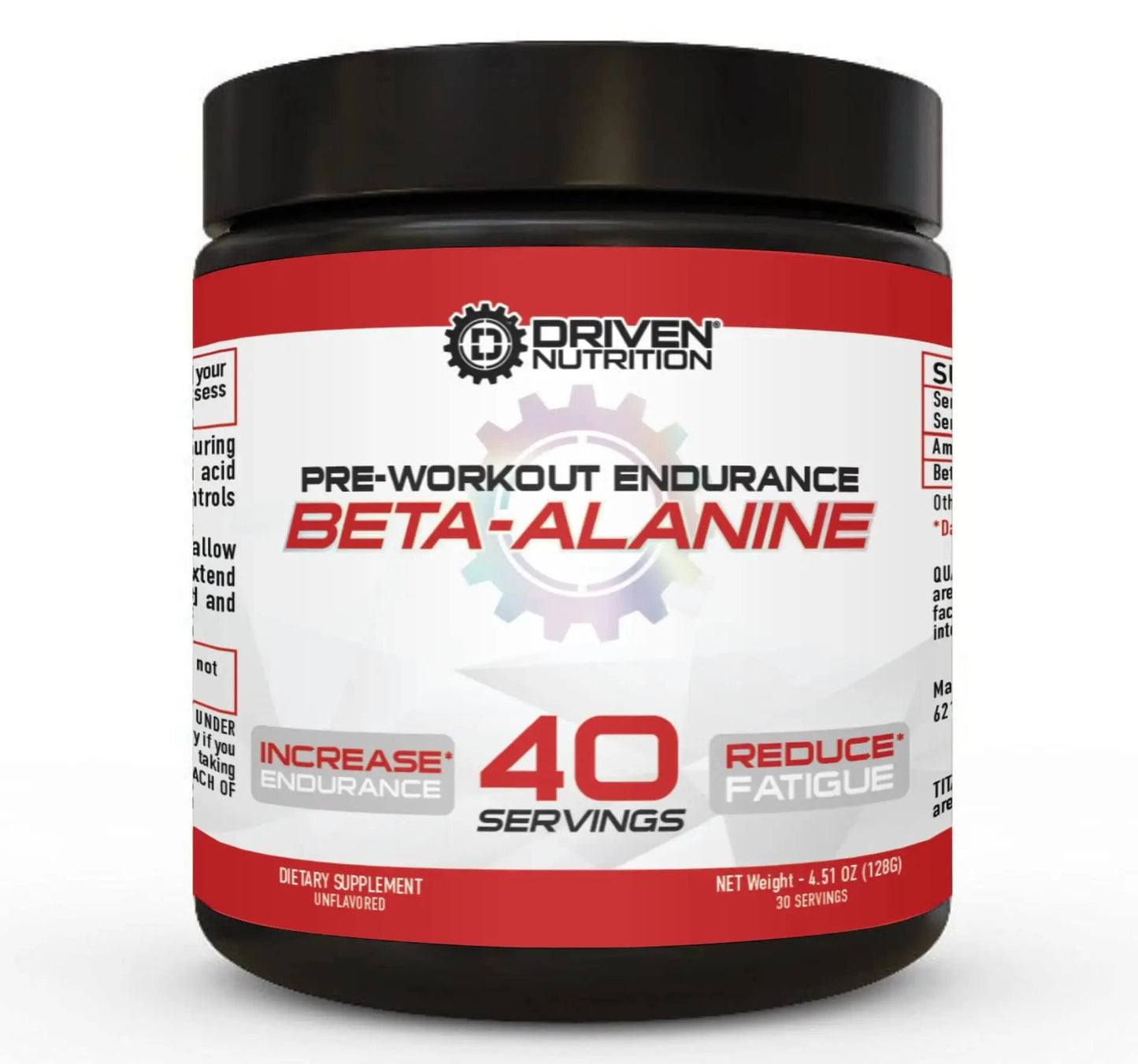 Driven Nutrition Beta Alanine, Unflavored - Preworkout Carnosine Booster for Physical