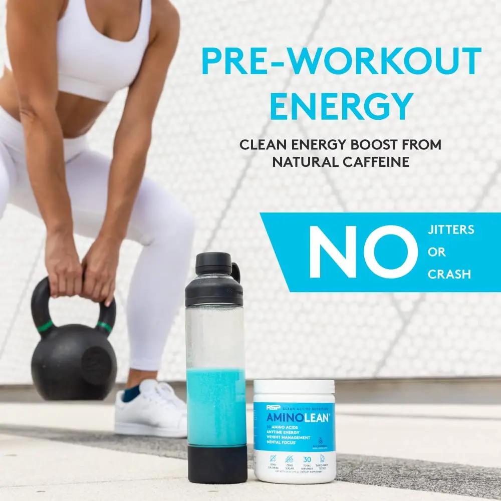 RSP NUTRITION AminoLean Pre Workout Powder, Amino Energy & Weight Management with BCAA Amino Acids & Natural Caffeine, Preworkout Boost for Men & Women, 30 Serv (Pack of 2)
