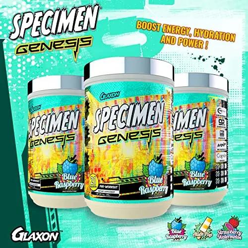 Specimen Full Spectrum High Stimulant Pre-Workout Powder | Supercharged Energy & Muscle Pumps + Focus & Hydration | Great Far-Out Flavors (Blue Raspberry V3)