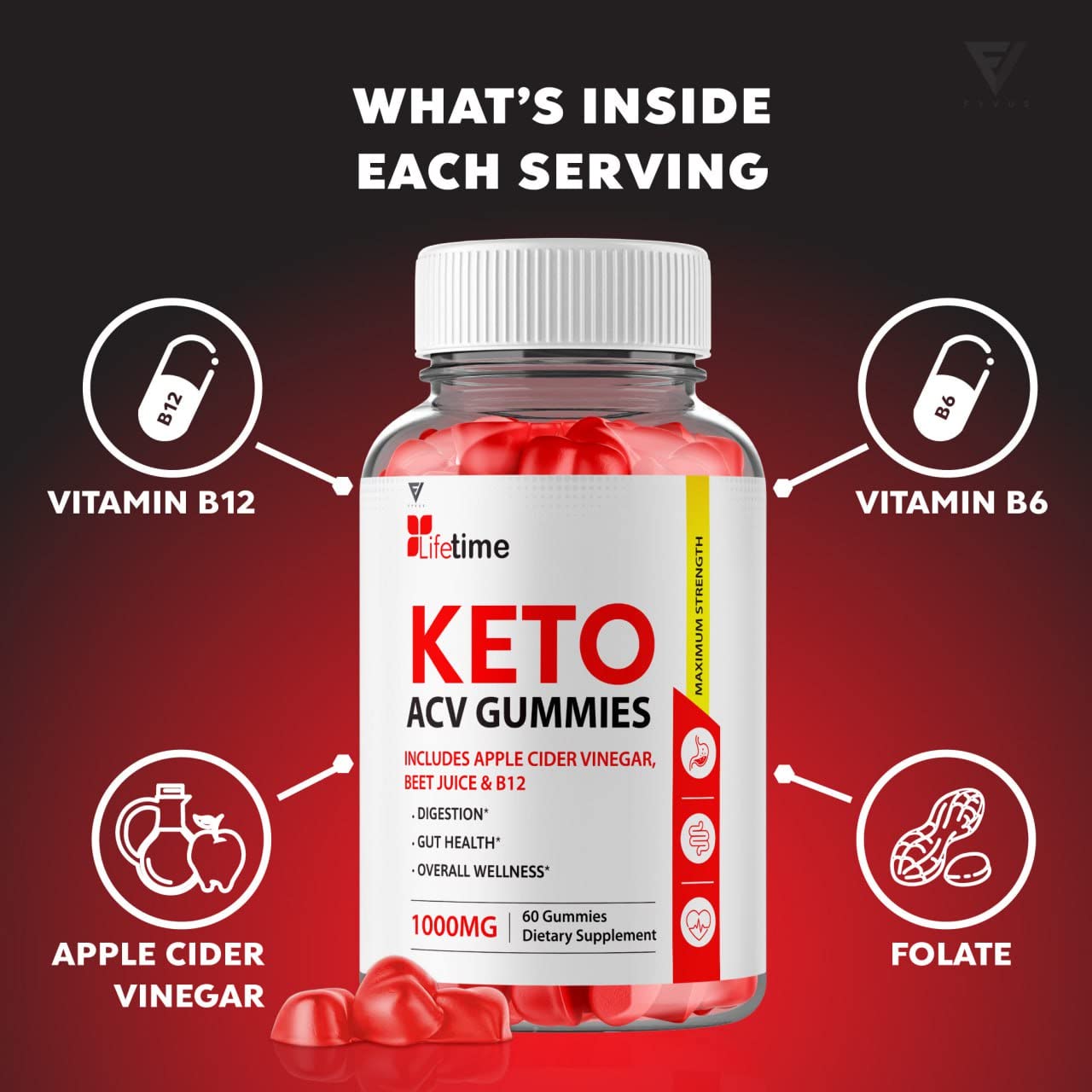(3 Pack) Lifetime Keto Plus ACV Gummies Advanced Weight Loss AVC, Life Time Keto ACV Fyvus