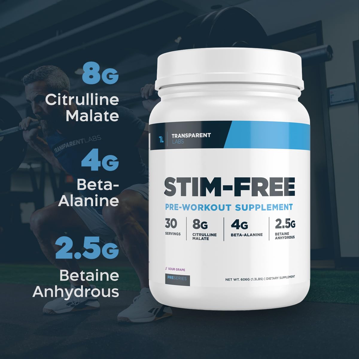 Transparent Labs Stim-Free Pre-Workout - Caffeine & Stim Free Pre Workout Powder Transparent Labs