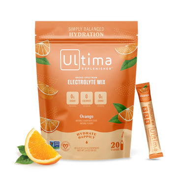 Ultima Replenisher Daily Electrolyte Drink Mix – Orange, 20 Stickpacks – Hydration