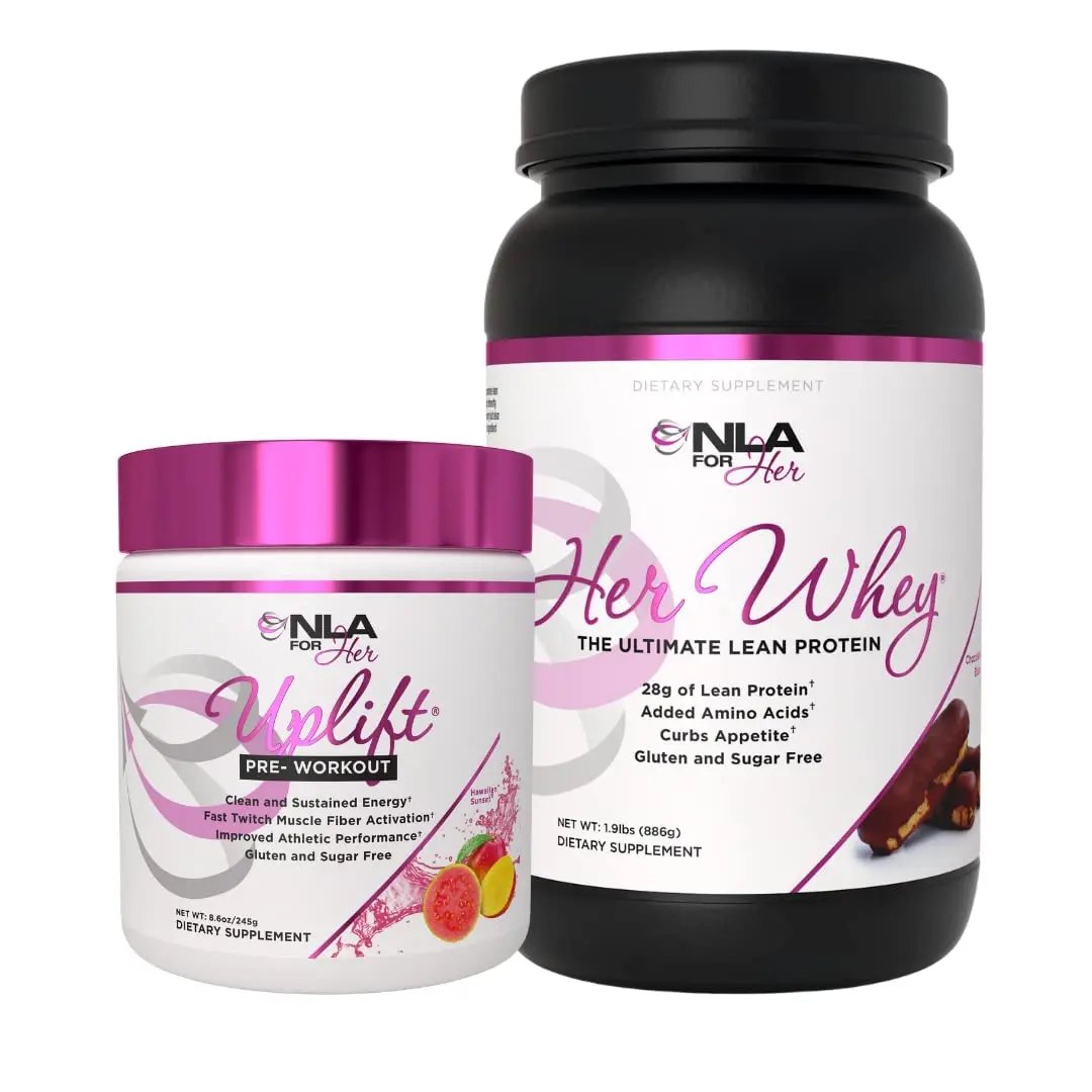 NLA for Her Pre/Post Workout Stack (Includes Her Whey Chocolate Éclair and Uplift Pre