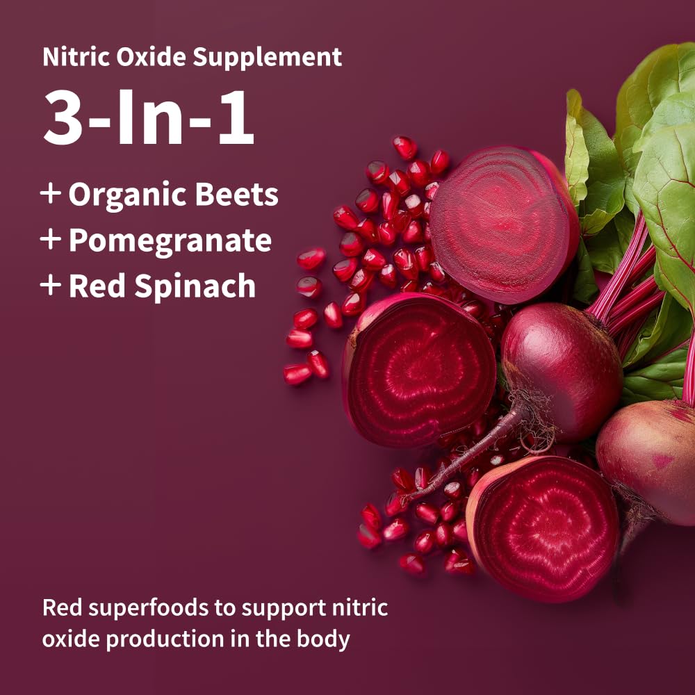 Snap Supplements USDA Organic Beet Root Powder, 3-in-1 Nitric Oxide Supplement Snap Supplements