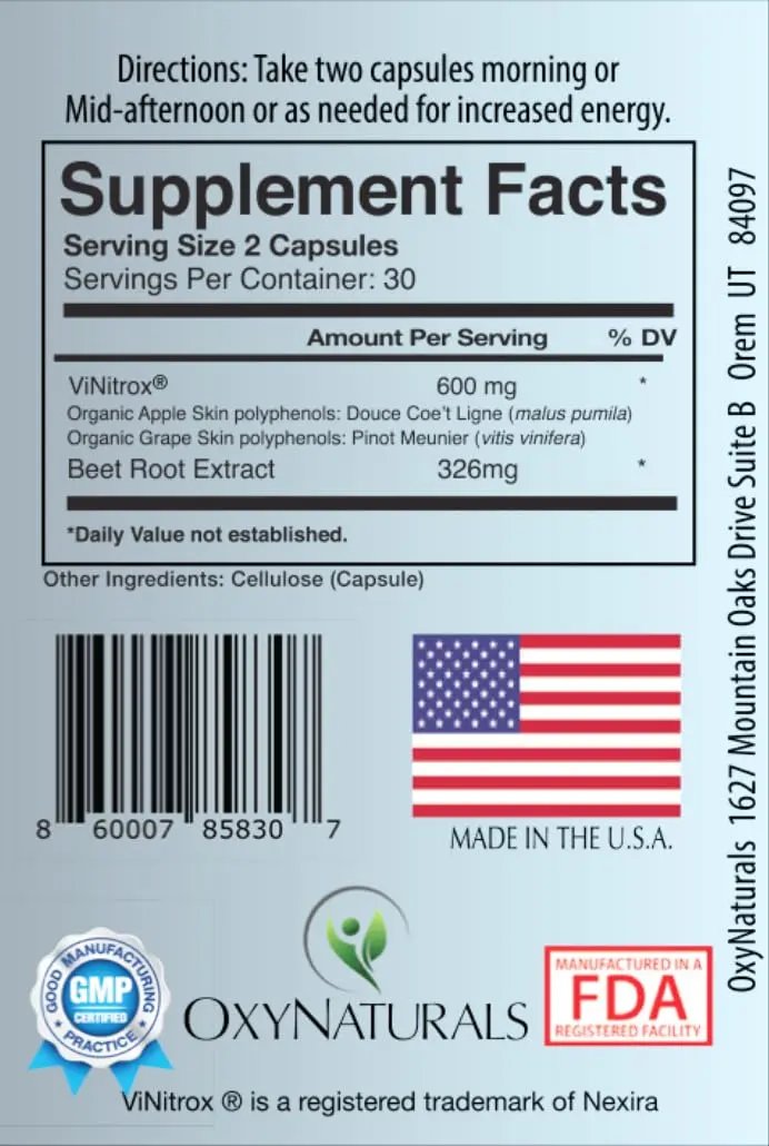 OxyBoost - Nitric Oxide Supplement (1 Bottle - 30 Servings)
