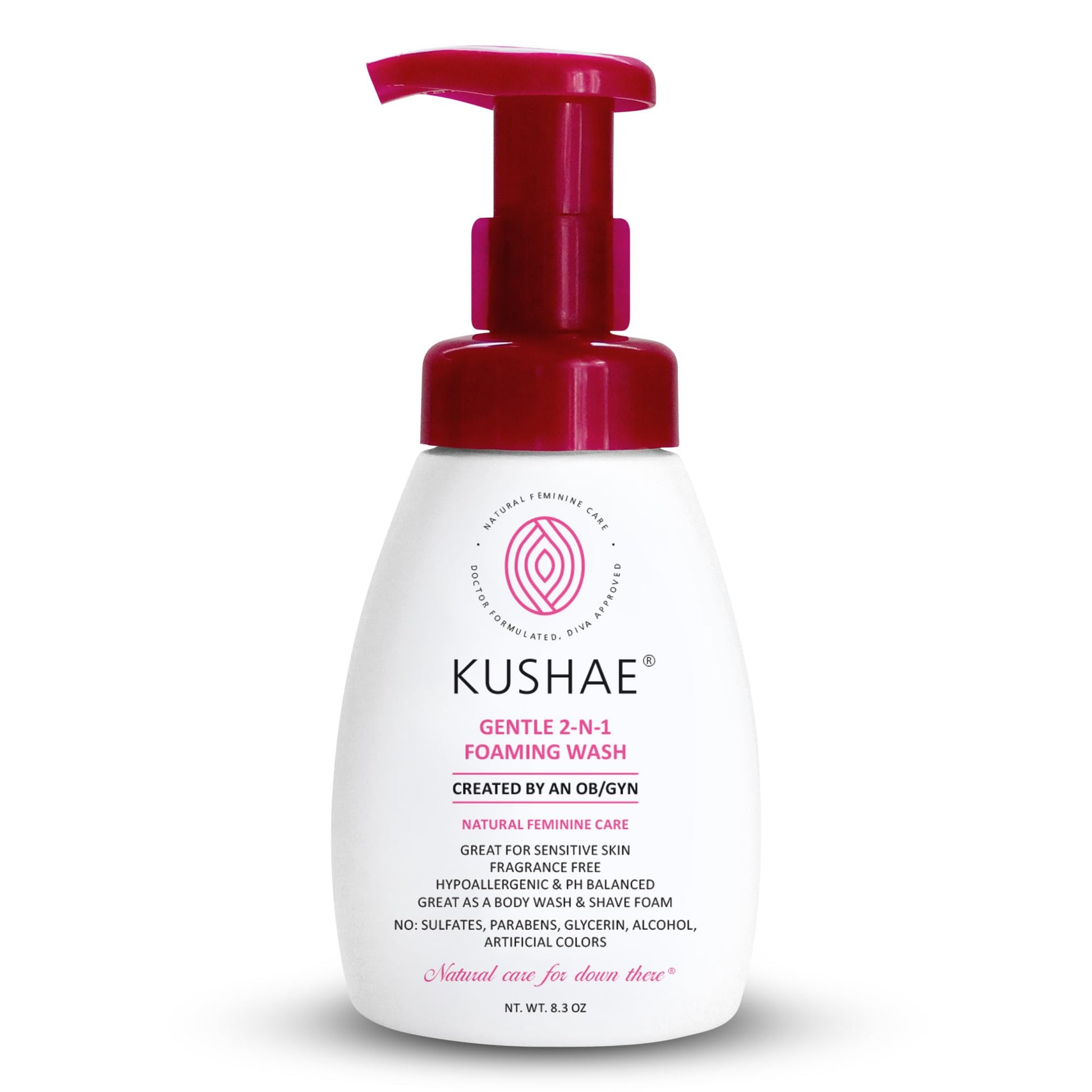 Kushae Gentle 2-in-1 Foaming Wash, pH Balance Feminine Wash for Optimal Hygiene