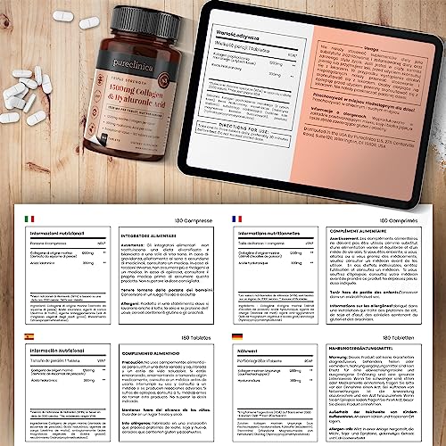 UltraColl Collagen & Hyaluronic Acid 1500mg x 180 Tablets - 6 Months Supply Pureclinica