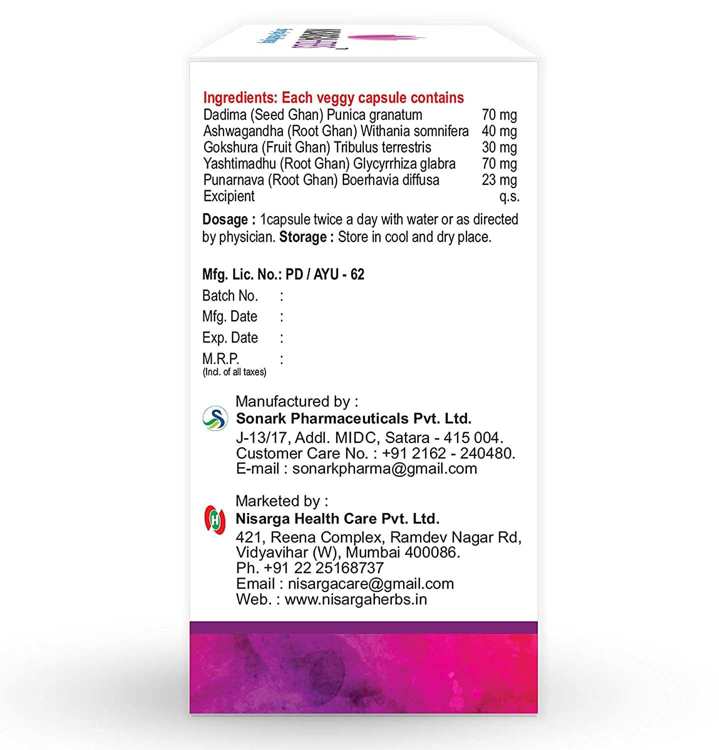 Ifra Nisarga Herbs Menodim, for Pre-Menopause Relief, Fatigue & Functional Imbalance Support Ifra