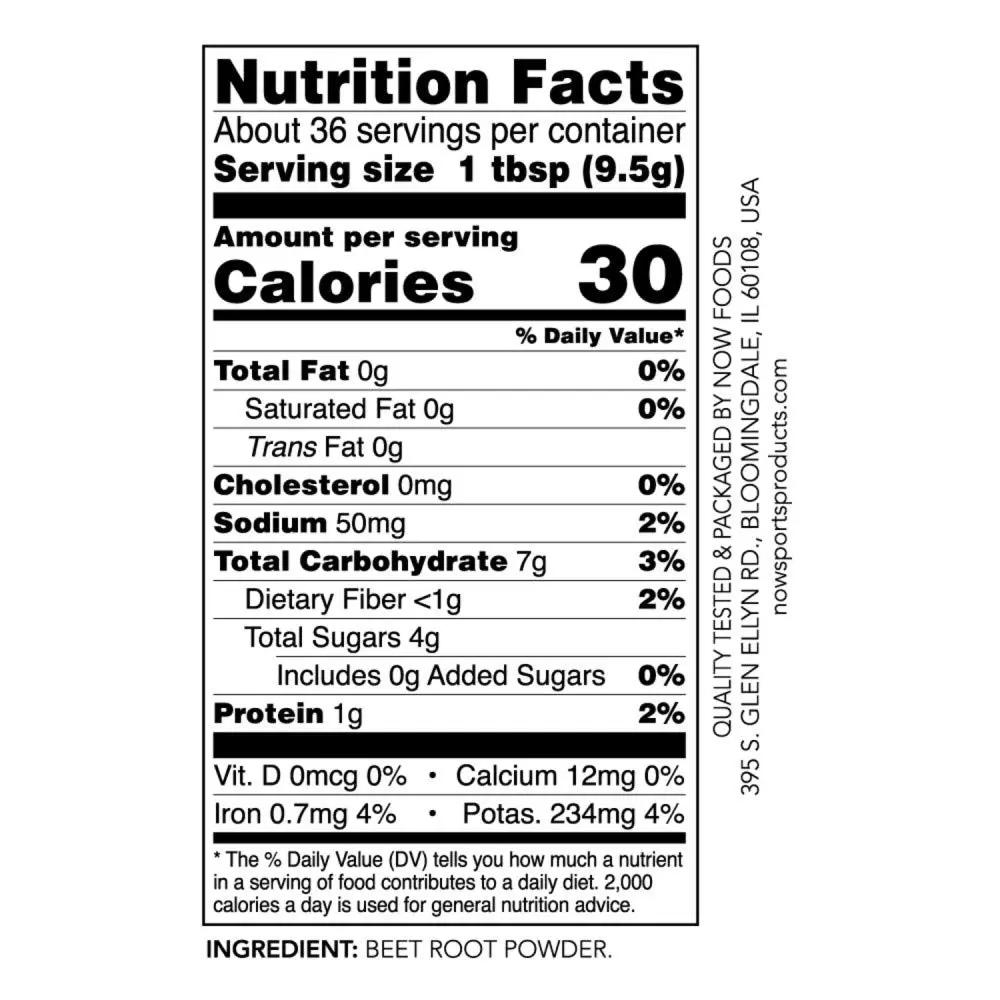 NOW Sports Nutrition, Beet Root Powder, Super Food With Naturally Occurring Nitrates NOW
