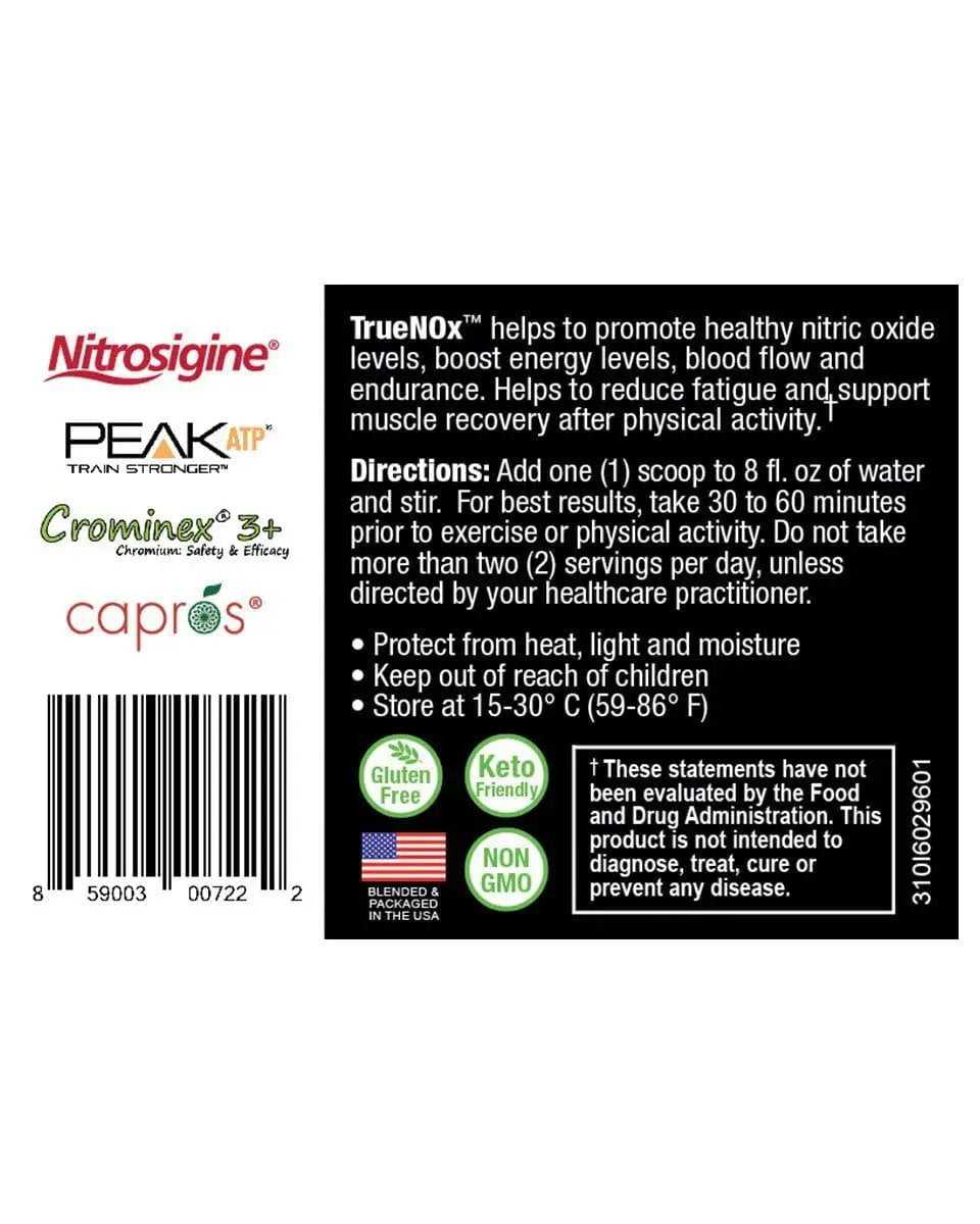 NatureCity True-NOx Nitric Oxide Supplements for Men and Women - Pre-Workout Booster Powder ft. Nitrosogine L-Arginine, Peak ATP, & Beetroot Juice Nitric Oxide Powder - Gluten Free, Keto, Non_GMO