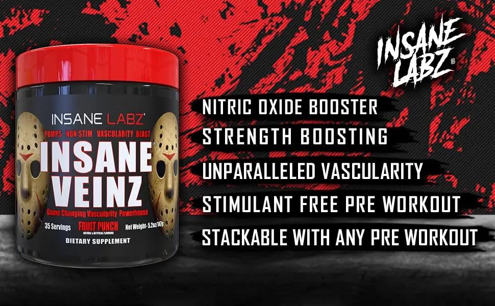 Psychotic, and Insane Veinz, Pre Workout Stack (Fruit Punch)