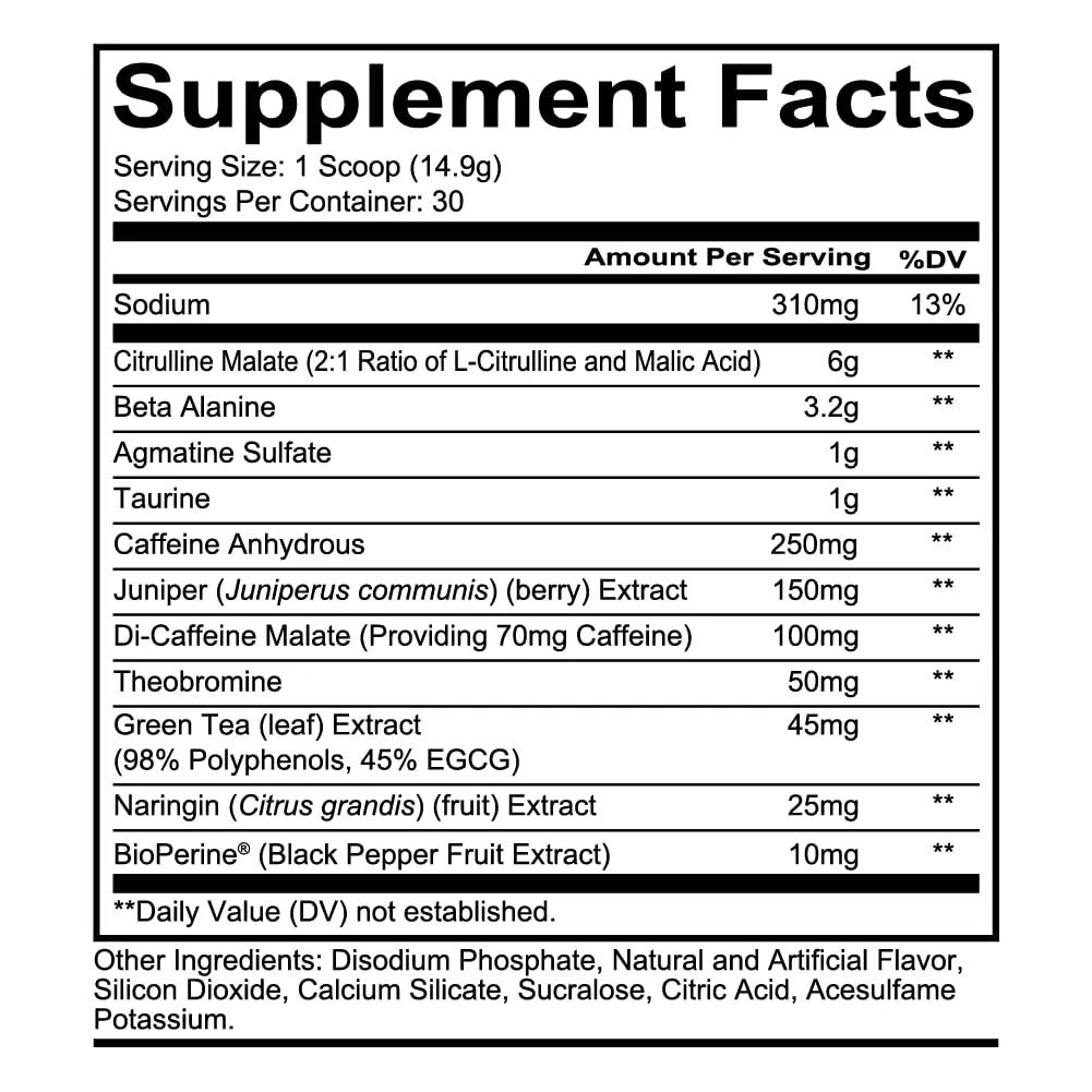 REDCON1 Total War Pre Workout - L Citrulline, Malic Acid, Green Tea Leaf Extract for Pump REDCON1
