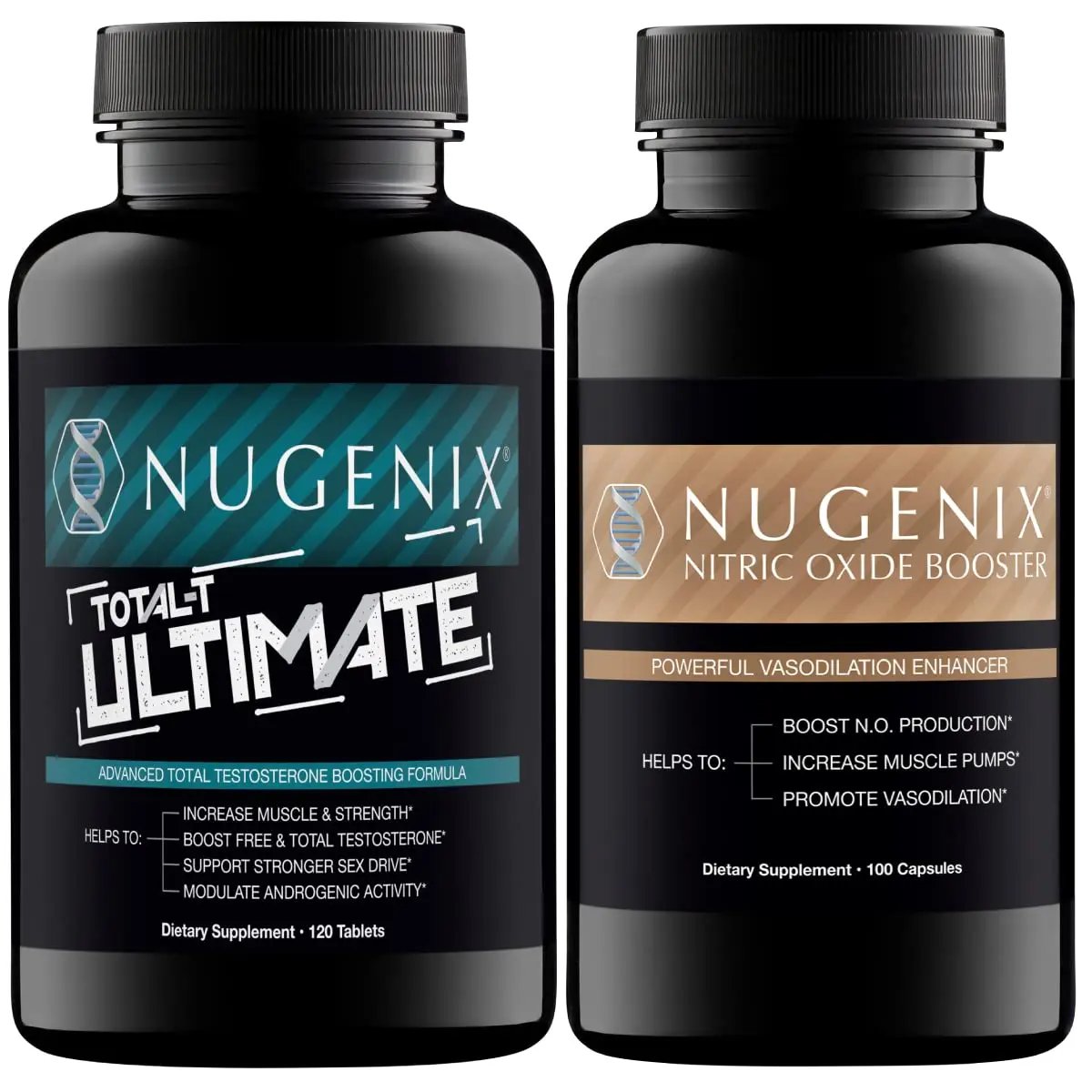 Nugenix Total-T Ultimate Testosterone Booster for Men & Nugenix Nitric Oxide Booster
