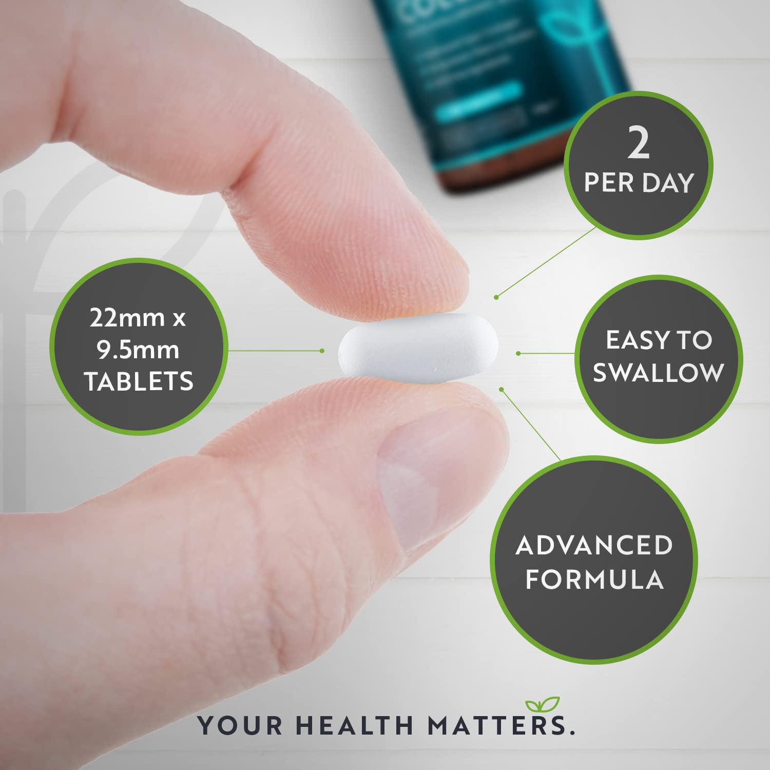 Marine Collagen Tablets 1400mg Enhanced with Hyaluronic Acid - Hydrolysed Supplements for Women and Men Nutravita