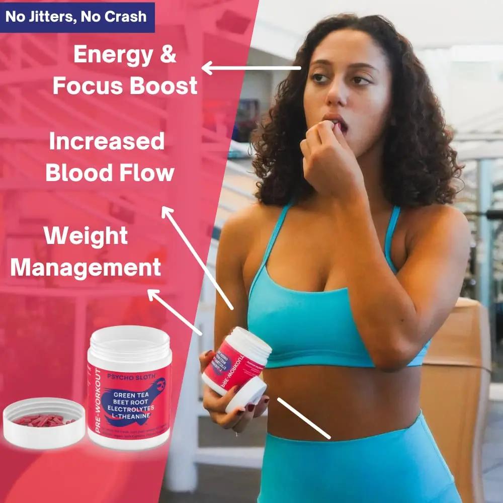 Pre Workout Pills and Creatine HCL Pills Bundle - Endless Energy, Muscle Growth, Endurance, Pump, No Crash, No Jitters, No Bloat | 30 Pre Workout servings, 75 Creatine HCL Servings for women and men