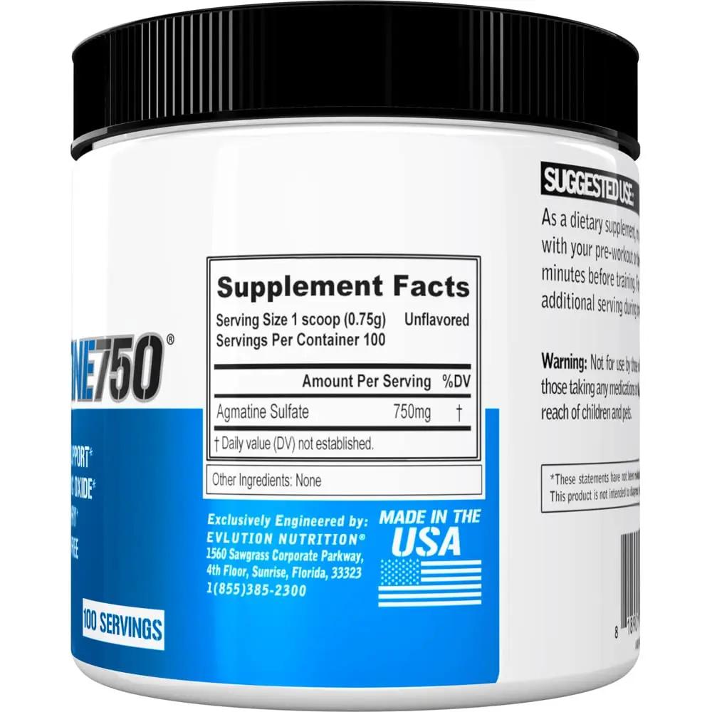 Evlution Agmatine Sulfate Nitric Oxide Powder Nutrition High Strength Agmatine Sulfate Evlution