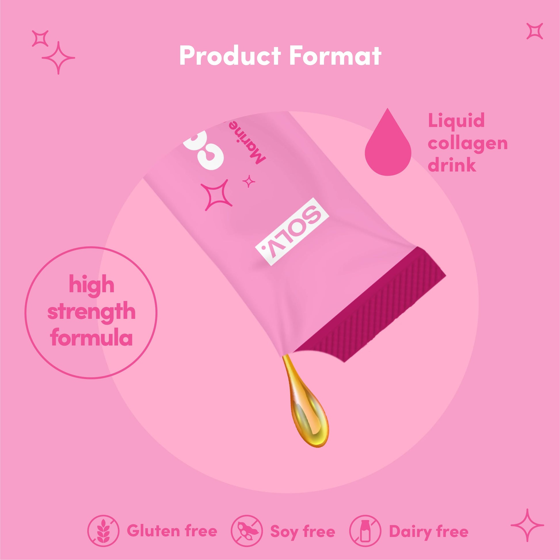 Solv Liquid 8000mg Marine Collagen Peptide Beauty Supplement Gel 14x15ml Sachets High Strength Great Tasting VIT C Biotin SOLV