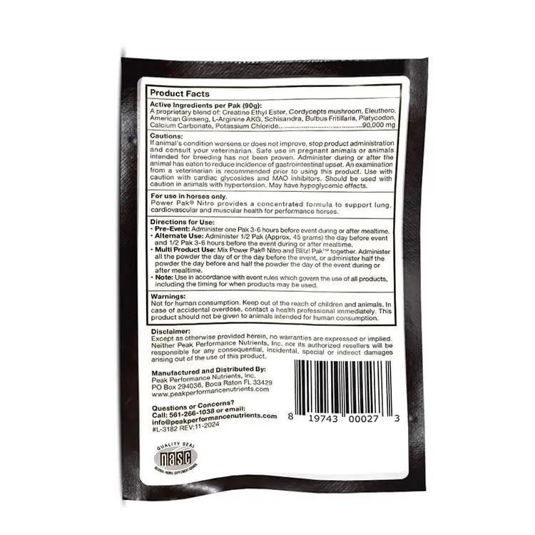 Peak Performance Nutrients Power Pak Nitro 90 Grams 1 Event