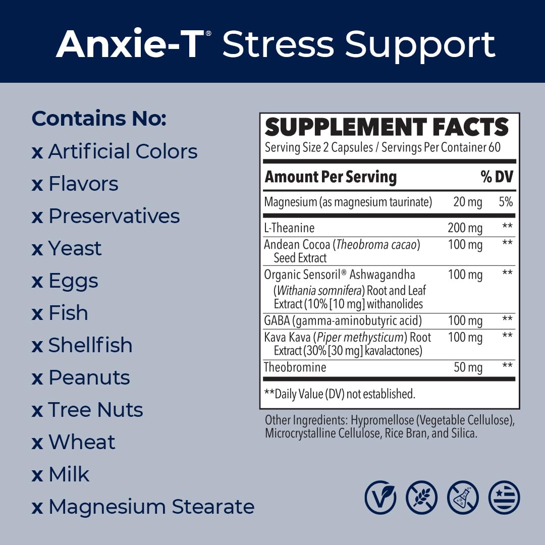 Anxie-T - Stress Relief Supplement - Supports Mood & Mental Focus - Feel Calm LifeSeasons