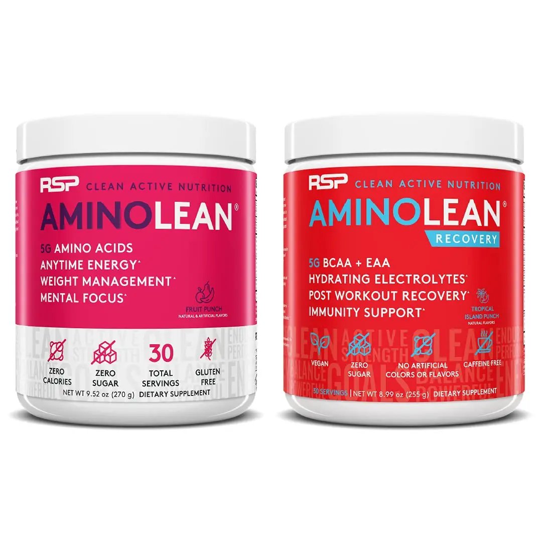 RSP NUTRITION AminoLean Pre Workout Energy (Fruit Punch 30 Servings) with AminoLean